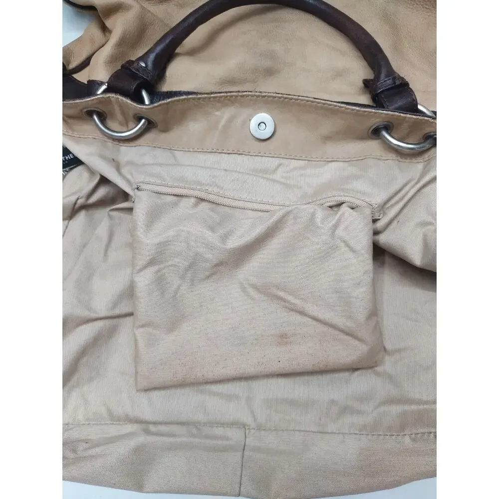Doncaster Tan Leather Chain Strap Double Handle Satchel Shoulder Bag